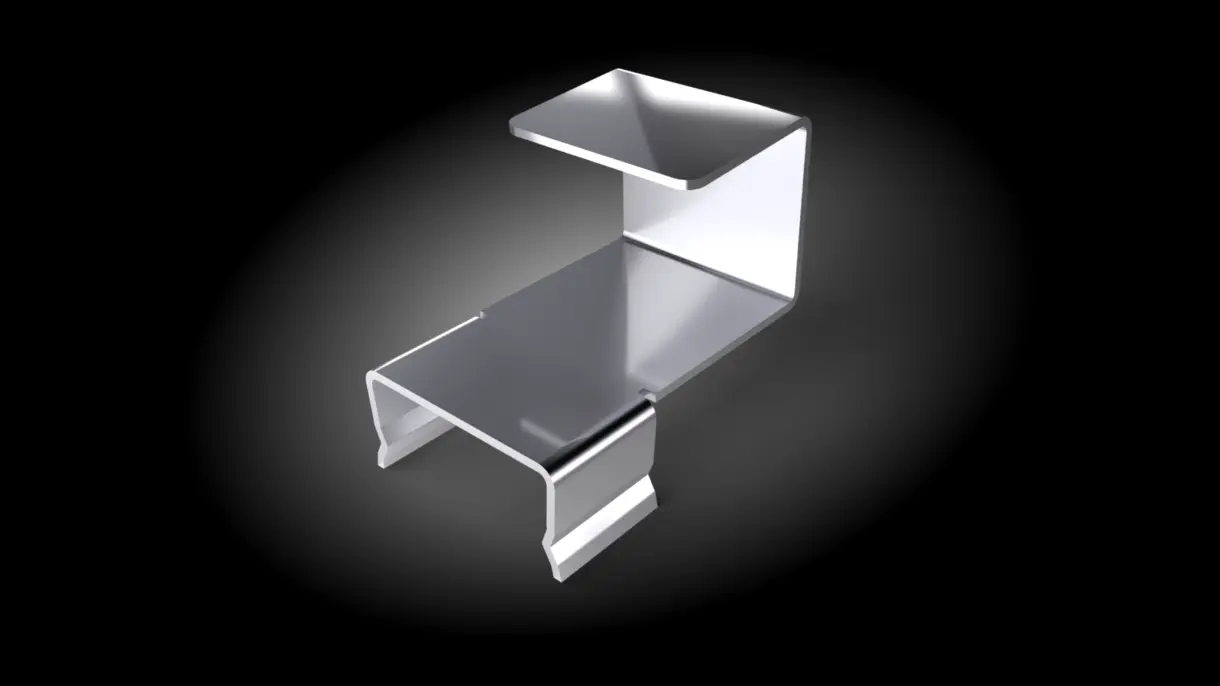 Clip zur Befestigung der LED-Lichtleiste TAURI an Glasfachböden – elegante Montagelösung von DWD Concepts