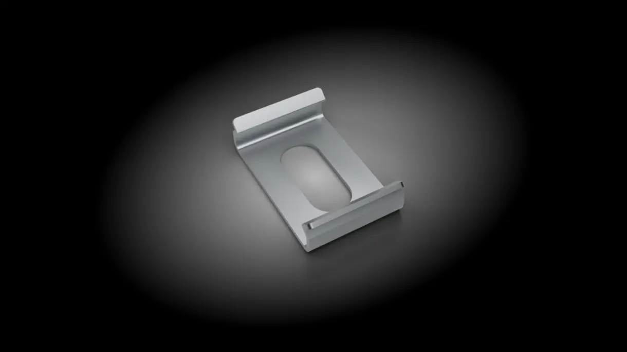 Anschraubbarer Clip zur Befestigung der LED-Lichtleiste LEON an Holzfachböden – stabile Montagelösung von DWD Concepts