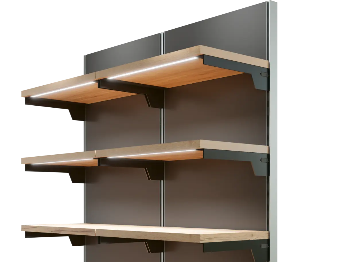 Beispielanwendung des INWI Foris AS Stromschienensystems – flexible und elegante Stromführungslösung von DWD Concepts