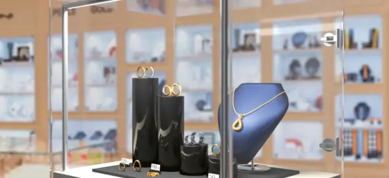 Produktpräsentation mit der Vitrinenbeleuchtung LERY